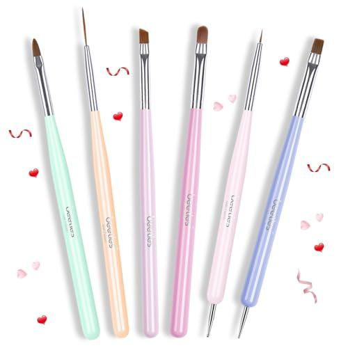 Beetles Nail Art Brushes Set Gel Polish Nail Art Design Pen Painting Tools Fingernail Brush Nail Cleaning Brush Nail Art Liner Brush and Nail Dotting Pen Salon Valentines Day Gifts for Her Women