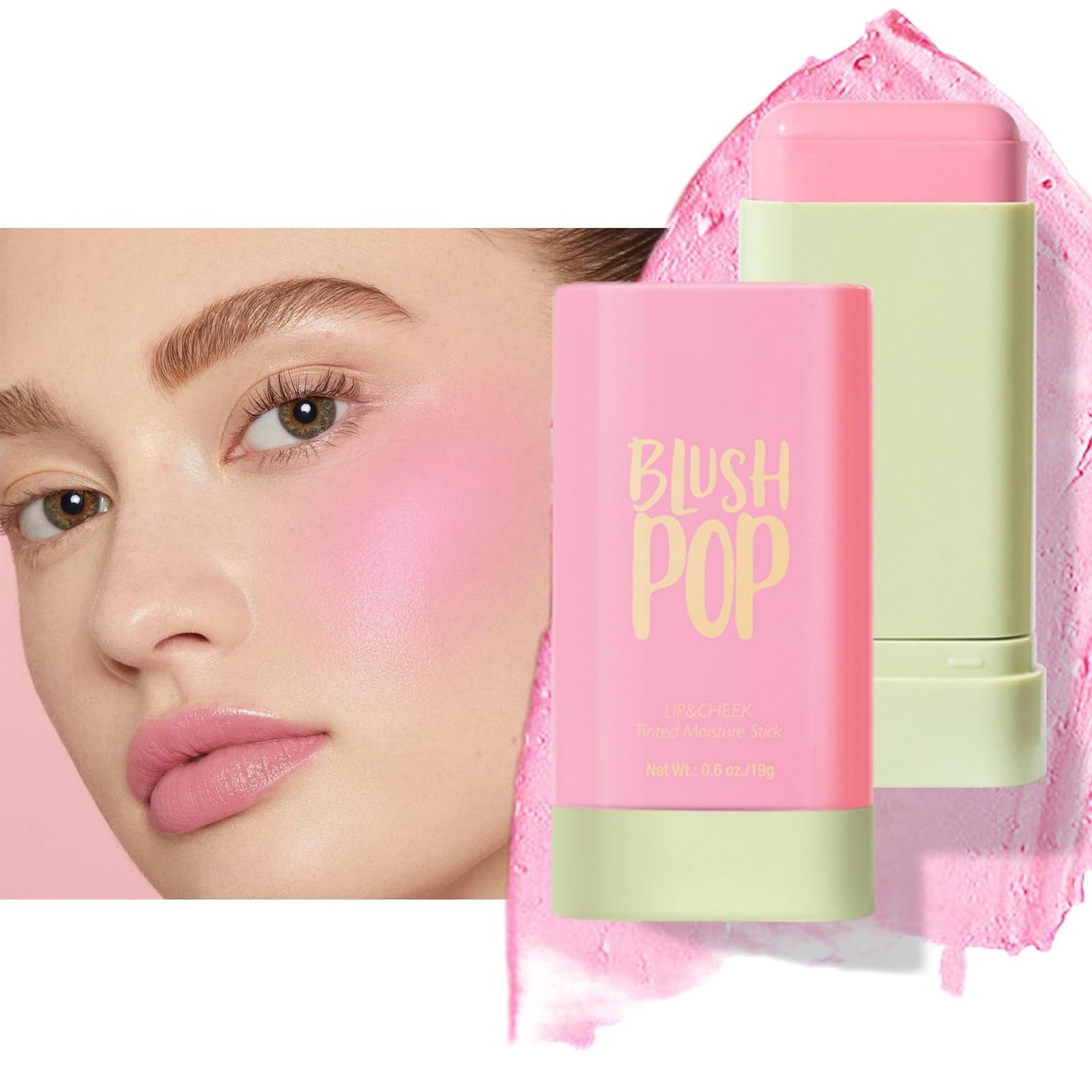 Blush Stick Pigmented Cream Stick, Conceal &amp; Contour Blush Makeup For Cheeks, Makeup Lip and Cheek Tint (01#)