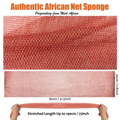 Unifab African Net Sponge Authentic Real African Exfoliating Net Bath Sponge Wash Cloth Exfoliating Washcloth African Net Cloth Body Scrubber for Shower Pink