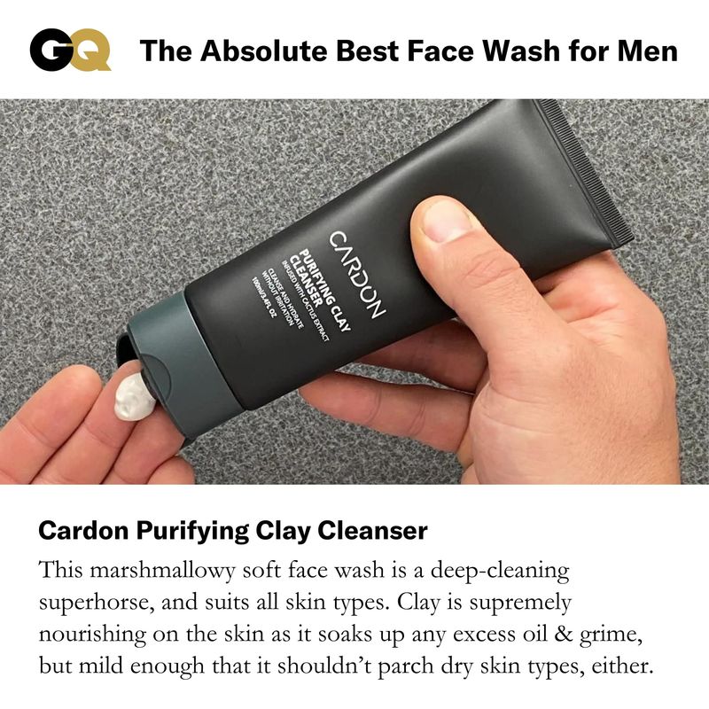 Cardon Men's Deep Pore Cleaning Clay Face Wash, 4x Better Than Charcoal, Oily, Acne-Prone Skin | Korean Premium Skin Care | Remove Face Oil &amp; Dirt, (1 CT)