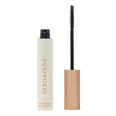 Gold &amp; Olive Set the Curve Eyelash Curling Mascara Primer - A strong hold longwearing natural makeup formula to keep straight stubborn short lashes curled up all day long