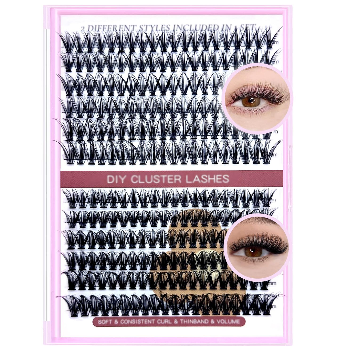 SLSXNL Lash Clusters D Curl 10-16MM 30D 40D Eyelash Clusters 240pcs Cluster Eyelash Extensions 10mm12mm14mm16mm Mix 0.07mm Natural Wispy False Eyelashes