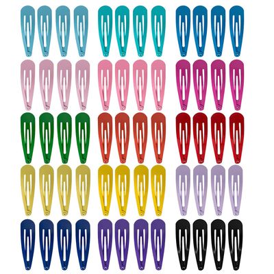BetyBedy 60 Pcs Hair Barrettes, Non-Slip Hair Clips, 2 Inch Metal Hairpins Accessories for Toddlers, Girls, Kids, Teens, Women (15 Assorted Colors)
