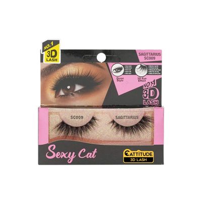 EBIN NEW YORK Cattitude 3D Lash Sexy Cat - Sagittarius 3D Lash Dramatic Lightweight Comfortable Wear Beautiful Winged Out Effect Reusable