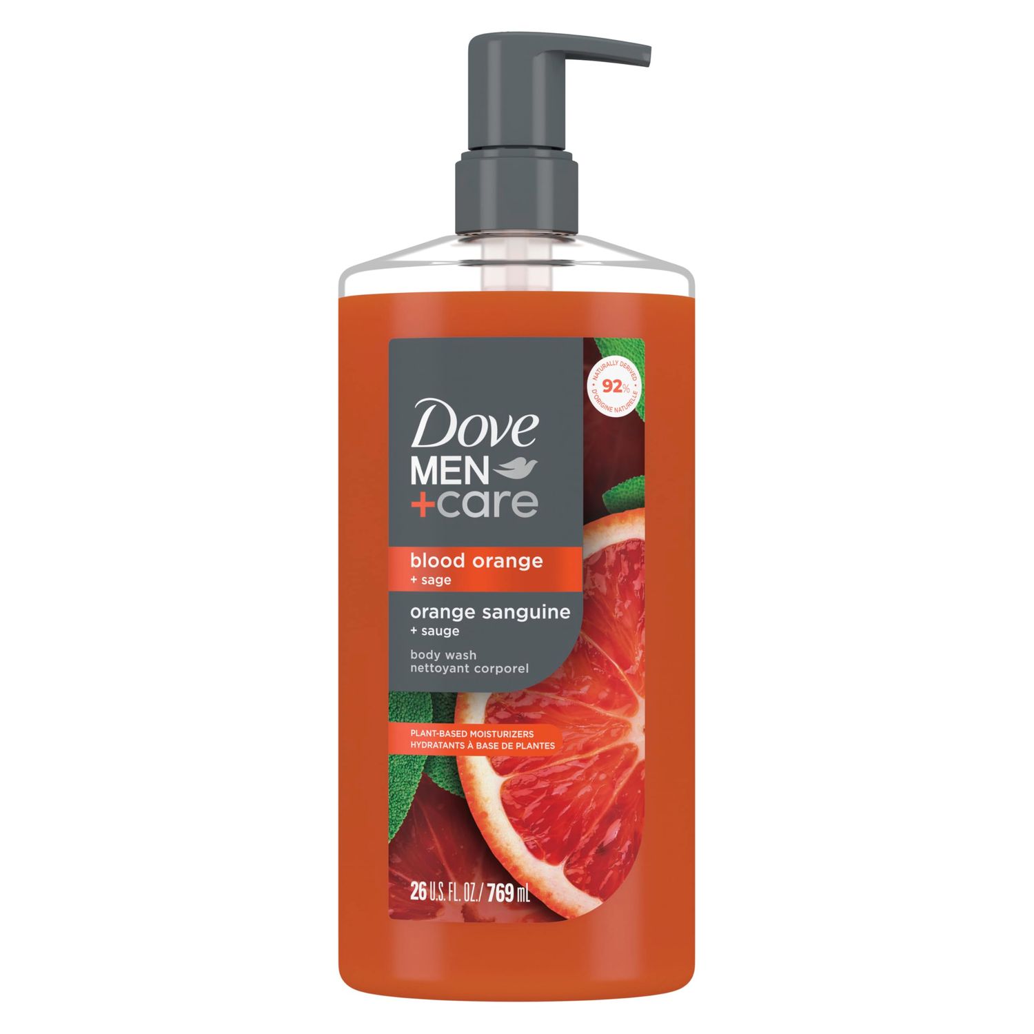 DOVE MEN  CARE Body Wash To Rebuild Skin In The Shower Blood Orange With Plant-based Cleansers And Moisturizers 26 Fl Oz