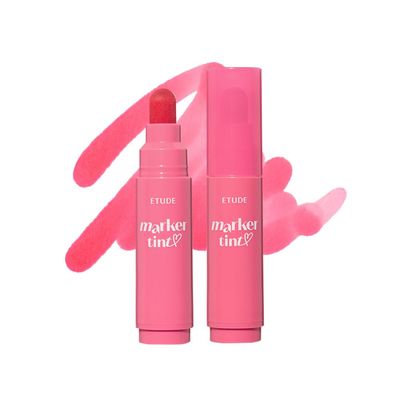 ETUDE Dear Darling Marker Tint #4 Mlik Strawberry | Hydrating &amp; Long Lasting Lip Stain | High Pigmented Lip Maker with Easy Drawing Tip | Korean Lip Tint, Korean Makeup, Kbeauty, Perfect for Gift