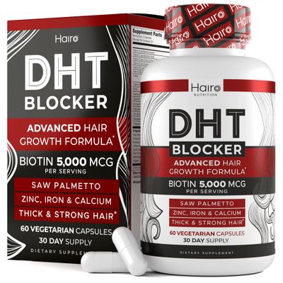 DHT Blocker Hair Growth Supplement - High Potency Biotin &amp; Saw Palmetto for Hair Regrowth - Natural Hair Loss Treatments for Women &amp; Men - Helps Stimulate Hair Follicle Growth