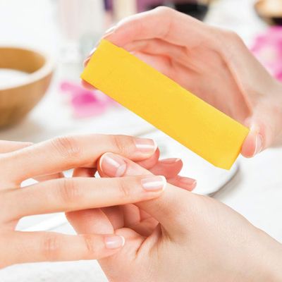 ForPro Professional Collection Ultra Gold Buffing Block, 240 Grit, Four-Sided Manicure &amp; Pedicure Nail Buffer, 3.75" L x 1" W x 1" H, 20-Count