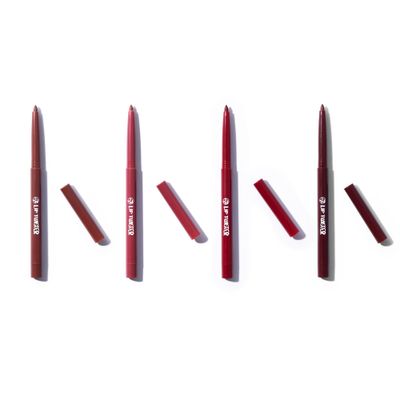 W7 Lip Twister Lip Liner - 4Pcs Multi-Pack - Creamy &amp; Blendable Lip Makeup For Definition &amp; Shape (Red, Nude, Brown, Pink)
