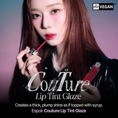 Espoir Couture Lip Tint Glaze #4 Hushed Cherry 0.19oz | Volumizes &amp; High-Shine Lip Plumper | Long-Lasting Vibrant Color | Thickening radiance Lip Stain | Tinted Lip Moisturizer | Korean Lip Makeup