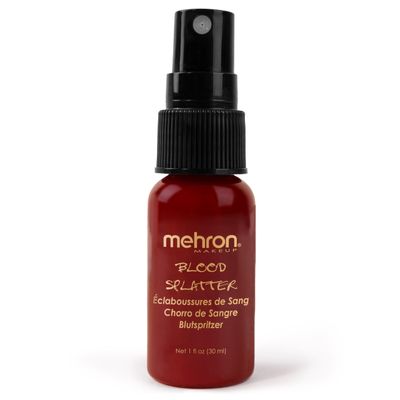 Mehron Makeup Blood Splatter | Professional Fake Spray Blood | Fake Blood Makeup for Performance, Halloween, Face Paint, Costumes, &amp; Special FX 1 fl oz (30 ml)