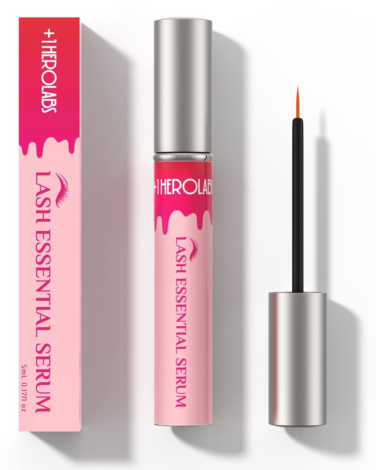 Lash Serum Based On Botanical Formula, Lash Essential Serum For Nourishing Lashes &amp; Brows (5ML, 5-Month Supply) (pink)