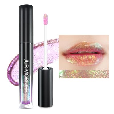 JUR MORNIER Chameleon Lip Gloss Magic Color Changing Moisturizing Lip Oil Multichrome Sparkly Metallic Color Intense with Highly Pigment Liquid Lipstick (01, 3.5ml)