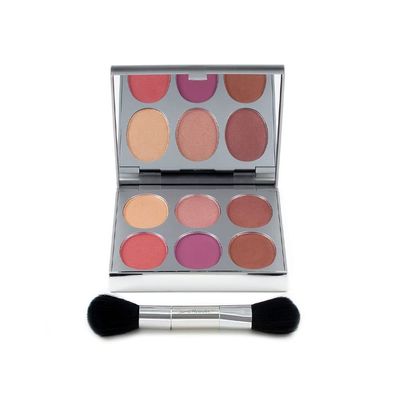 New Again by Jerome Alexander Blusher Palette &amp; Brush, 6 Buildable &amp; Blendable Micronized Powder Blushers for All Skin Tones