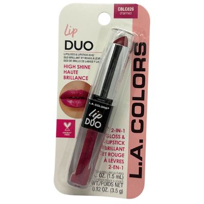 LA Colors Lip Gloss &amp; Lipstick Duo, Moisturizes lips with natural color &amp; high Shine, BLC826 Charmed by Unknown