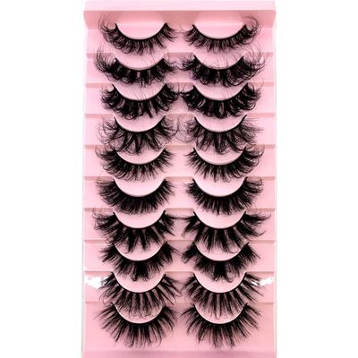 HBZGTLAD Soft Mink Eyelashes 3D Curl Winged End Eye Elongated Fake Lashes Thick Handmade Natural False Eyelash Messy Cross Lash Wholesale (MX-3)