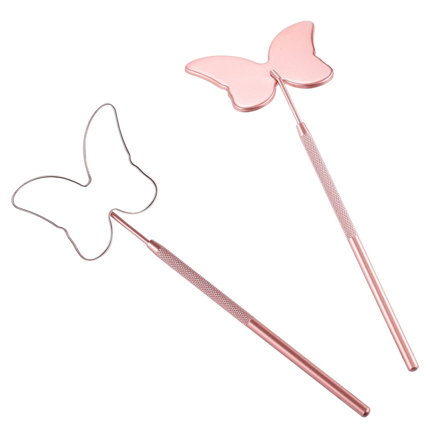 Miuffue Butterfly Lash Mirror, 2.5&quot; Cute Eyelash Mirror, Stainless Steel Detachable Lash Mirror Makeup Mirror for Lash Extension Supplies, Pink
