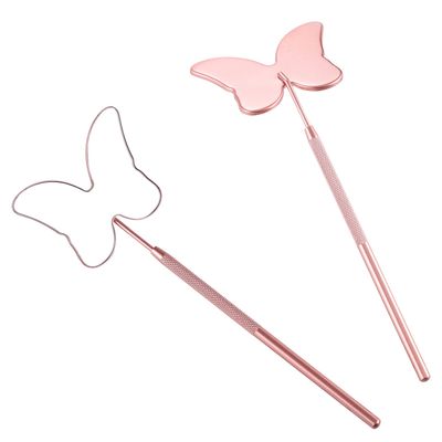 Miuffue Butterfly Lash Mirror, 2.5&quot; Cute Eyelash Mirror, Stainless Steel Detachable Lash Mirror Makeup Mirror for Lash Extension Supplies, Pink