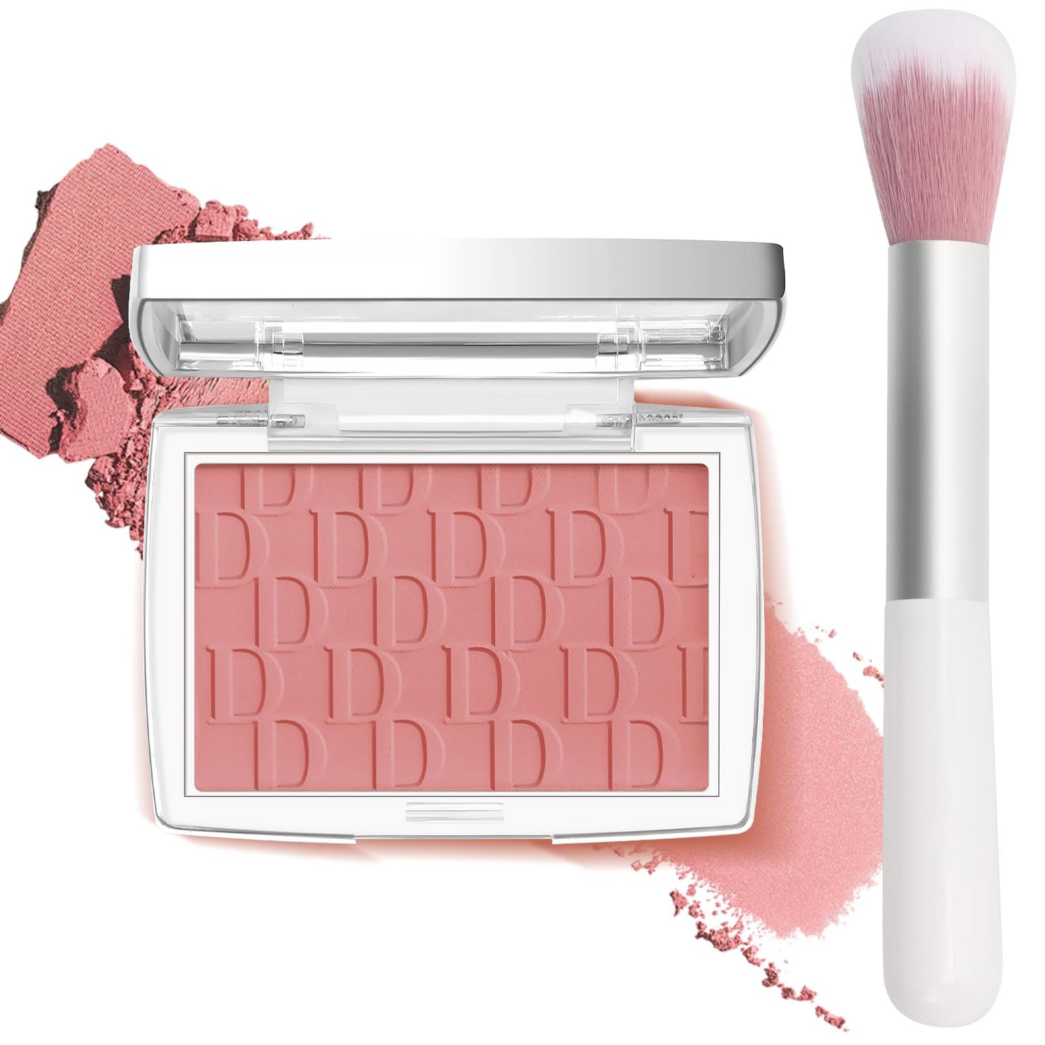LYBHDAFA Rosewood Blush Powder Blush for Cheeks with Brush, Matte Blush Palette Blush Powder Face Blusher, Natural Blendable Formula Silky Lightweight Makeup Blush Rubores de Maquillaje, 012#