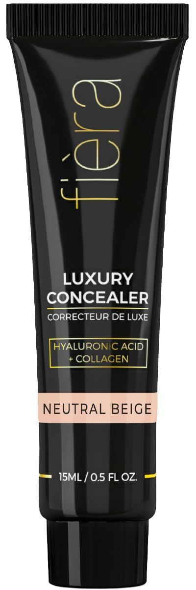 Fira Luxury Concealer with Anti-Aging - All Day Coverage for Dark Circles, Fine Lines, Wrinkles &amp; Spots - Neutral Beige, 0.5 Ounce