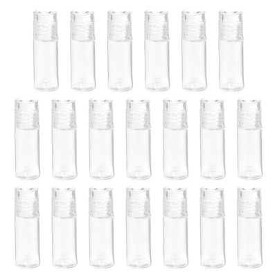 Lurrose Cosmetic Powder Sample Pots 20Pcs Loose Powder Bottle Refillable Powder Bottles Mini Empty Powder Bottle Clear Plastic Loose Powder Jar Travel Makeup Supplies (3ml) Loose Powder Tube