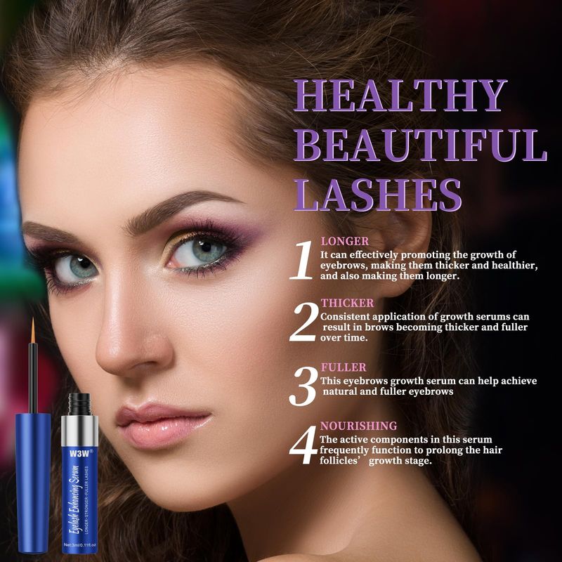 Lash Serum, W3W Eyelash Growth Serum, Eyelash Serum, Lash Serum for Boost Lash Growth Serum, Advanced Formula for Longer, Fuller, and Thicker Lashes, 3 ML (Blue)