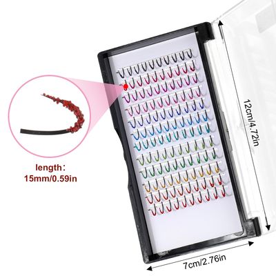 COMNICO Glitter Lash Extensions, 120 Pcs 12 Colored Wide Individual Lashes Cluster DIY Eyelash Extensions Single Eye Lash Professional Supplies for Personal Makeup