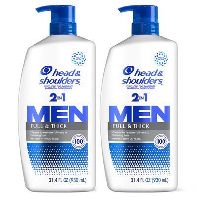 Head &amp; Shoulders Anti-Dandruff 2 in 1 Shampoo and Conditioner, Full and Thick, 31.4 Fl. Oz (Pack of 2)