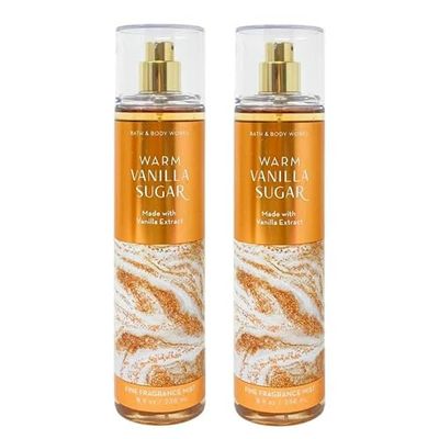 Bath &amp; Body Works Fine Fragrance Mist, Set of 2 Bottles, 8oz Per Bottle (Warm Vanilla Sugar)