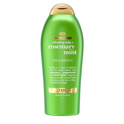OGX Extra Strength Refreshing Scalp  Rosemary Mint Shampoo, Nourishing Shampoo Infused with Rosemary Mint for Shiny, Healthy-Looking Hair, Sulfate-Free Surfactants, 25.4 fl. Oz