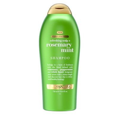 OGX Extra Strength Refreshing Scalp  Rosemary Mint Shampoo, Nourishing Shampoo Infused with Rosemary Mint for Shiny, Healthy-Looking Hair, Sulfate-Free Surfactants, 25.4 fl. Oz