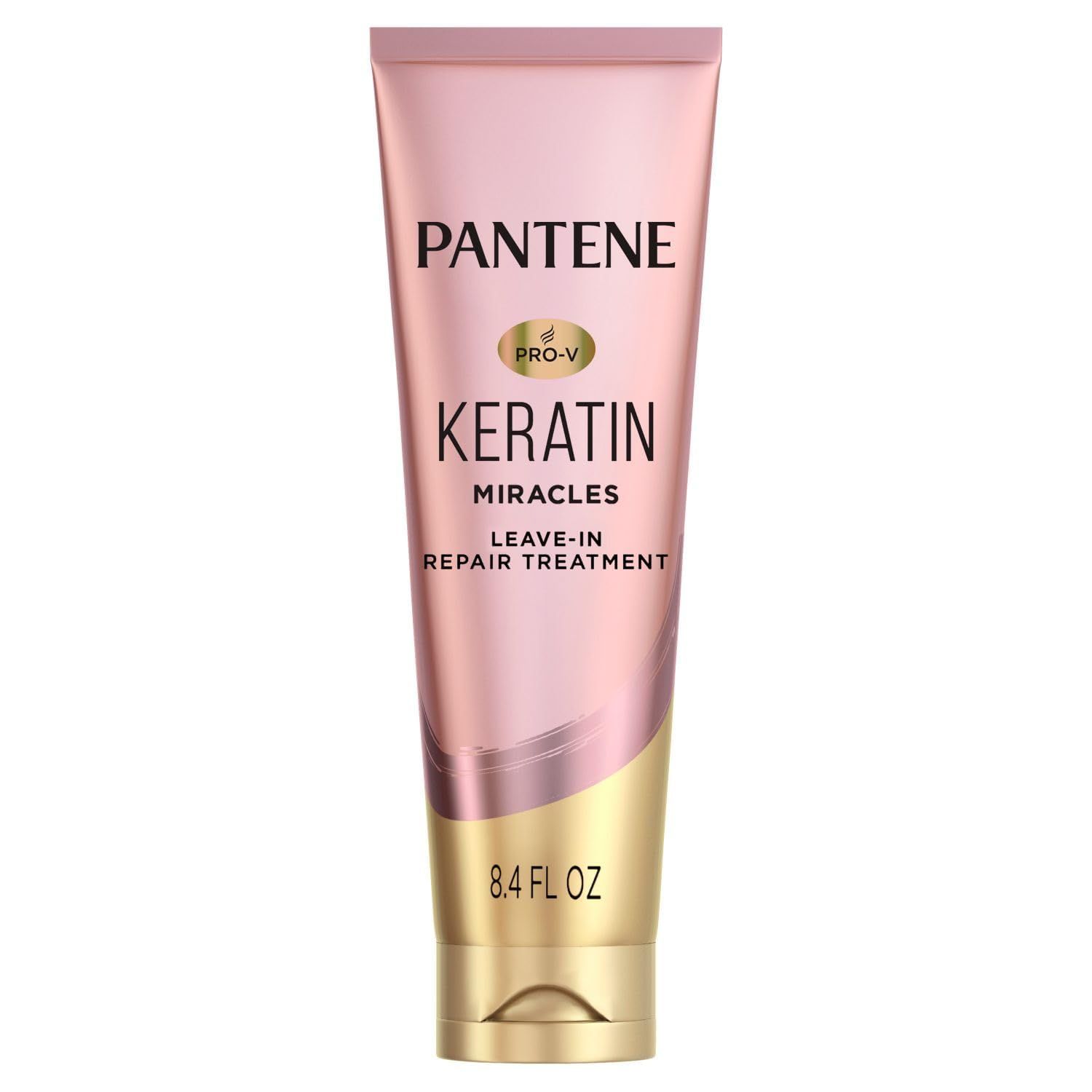 Pantene Keratin Leave-In Conditioner with Argan Oil, Protein Treatment for Dry, Damaged &amp; Color-Treated Hair, Repairs Split Ends &amp; Protects from Damage, Formaldehyde-Free, 8.4 Fl Oz
