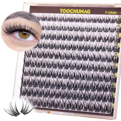Fairy Lash Clusters 9-12mm Wispy Eyelash Clusters 160pcs Natural Cluster Eyelash Extensions CC Curl Individual Lashes Natural Look Short Thin Band Eyelashes Clusters by TOOCHUNAG