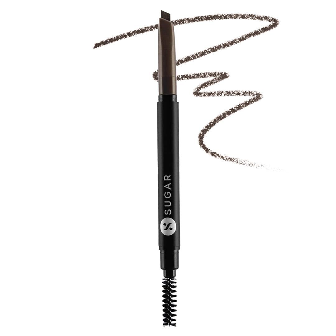 SUGAR Cosmetics Arch Arrival Brow Definer - 03 Woody Scooby (Deep Brown) Sweat &amp; Humidity Resistant | Waterproof, Long-Lasting, 12hr coverage, built-in spoolie