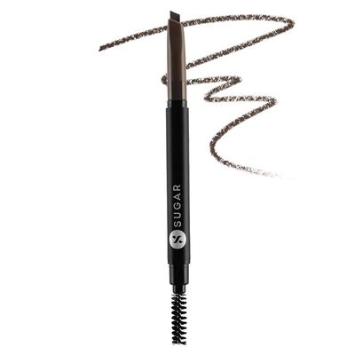SUGAR Cosmetics Arch Arrival Brow Definer - 03 Woody Scooby (Deep Brown) Sweat &amp; Humidity Resistant | Waterproof, Long-Lasting, 12hr coverage, built-in spoolie