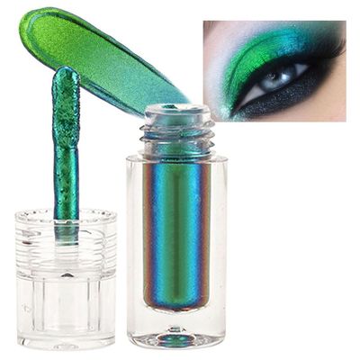 AMY&#39;S DIARY Duochrome MultiChrome Chameleon Liquid Metallic Eyeshadow, High-Impact Multi-Dimensional Finish,Green Silky Smooth and High Pigment Holographic Glitter Eyeshadow Makeup (#03)