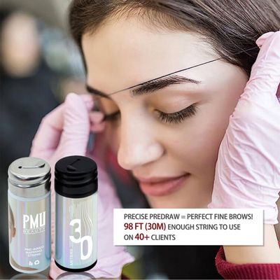 PMUBEAUTY White Brow Mapping Threading String 2 x 100 Ft Bottles - 60 m Pre-Inked Eyebrow Mapping String Thread for Permanent Makeup, Microblading Supplies Marking Symmetrical Brows