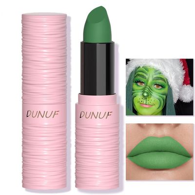 Yeweian Halloween Green Matte Lipstick, Green Lip Face Body Paint Stick, Cream Eye Black Stick for Baseball, Waterproof Long Lasting Lip Balm for Women, Goth Makeup Clown Makeup Sticks