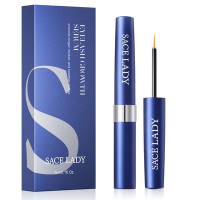SACE LADY Eyelash Growth Serum for Longer Thicker and Fuller Lashes, Lash &amp; Brow Enhancing Serum with Natural &amp; Gentle Formula No Darken Eyelids, Eyelash Extensions 3ml