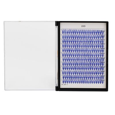 Bodermincer D Curl 240pcs 20D Red ColorBlue ColorBlack ColorBrown ColorPurple Color Lashes Cluster Eyelashes False Eyelashes Eyelash Extension (14mm, Blue)