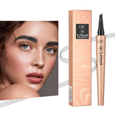 2024 New Magic 4-Tip Eyebrow Pencil - Upgraded 3D Long-Lasting Waterproof Microblading EyeBrow Pencil Contouring Pen, Creating Natural Looking Brows Effortlessly(Black)