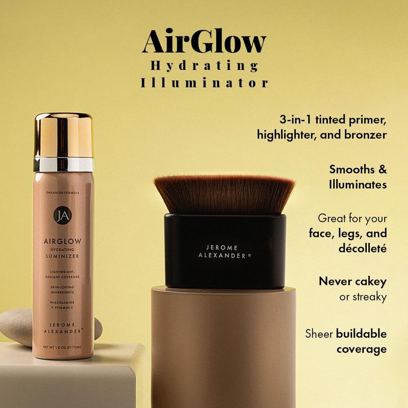 Jerome Alexander MagicMinerals AirGlow Tinted Highlighting Night Mist, Illuminating Airbrush Tinted Moisturizer Spray | 2PC | Bronze Glow