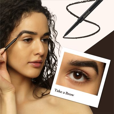 Waterproof Eyebrow Pen with Brush, Brow Pencil &amp; Lash Spoolies for Eyelash Extensions, Eye Brow Pencils for Women, Eyelash Brush &amp; Spoolie Combo, Eyebrow Makeup Tool Set, Take A Brow (Black Brown)