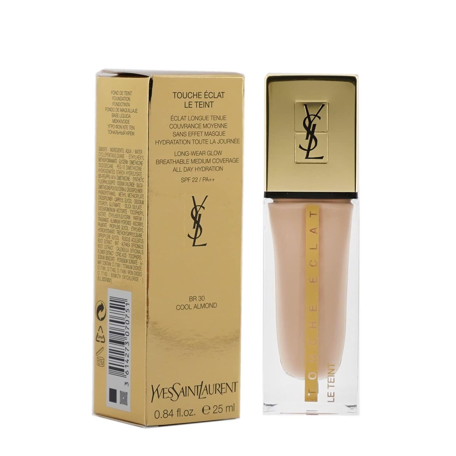 Yves Saint Laurent Touche Eclat Le Teint Br 30 - Cool Almond 25 ml  0.84 oz