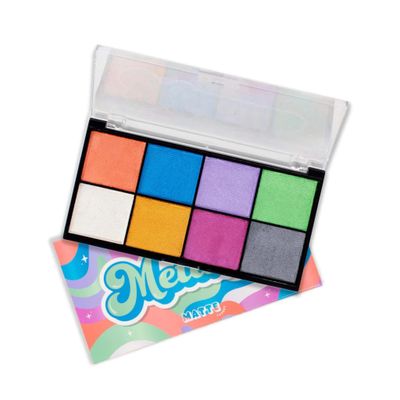 Matte Lashes 8 Color Water Activated Graphic Eyeliner Palette, Highly Pigmented Colorful UV Glow, Face and Body Paint Makeup (MetallicPearlescent)