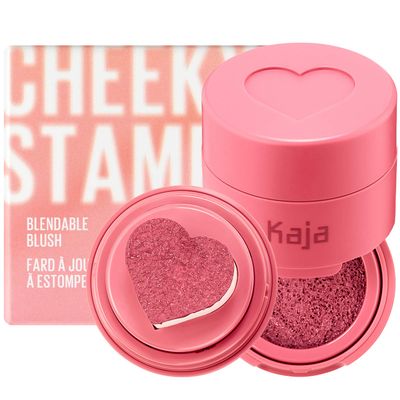 Kaja Blush - Cheeky Stamp | Gift, 7 Shades, Buildable &amp; Blendable Shade with Heart-shaped Applicator, Rosy Finish, 02 Saucy, 0.17 Oz