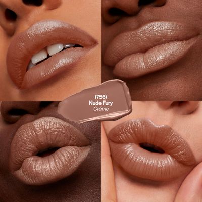 Revlon Super Lustrous Lipstick, Lip Makeup Gift, Stocking Stuffers for Women, Creamy, Moisturized Feel in Nudes & Browns, Nude Fury (756), 0.15 oz