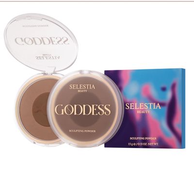 SELESTIA BEAUTY Sculpting Contour Powder Goddess - Matte Sculpting Powder - Easy to Blend Contouring Powder - Suitable for Various Skin Tones, 0.53 Oz