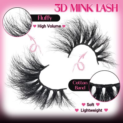 Veleasha High Volume Mink Lashes Cruelty-free 25mm Long 3D Eyelashes Dramatic Look for Makeup (45A)False Eyelashes