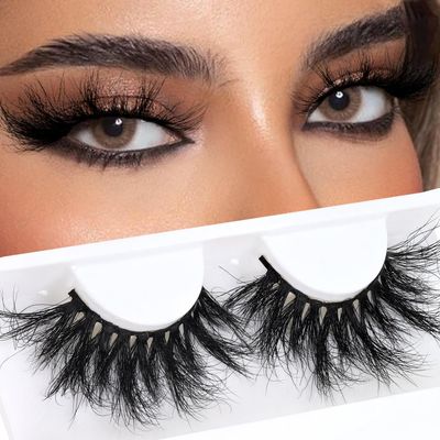 Veleasha High Volume Mink Lashes Cruelty-free 25mm Long 3D Eyelashes Dramatic Look for Makeup (45A)False Eyelashes